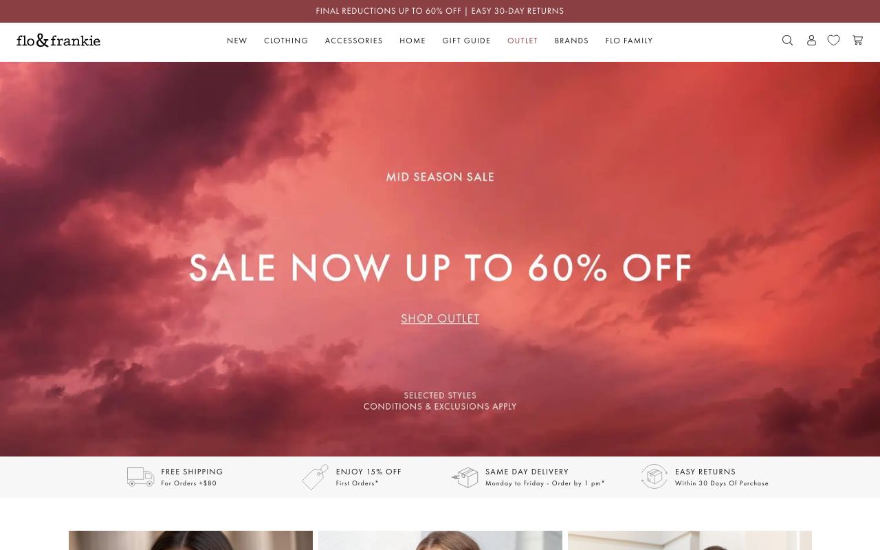 Preview of Flo & Frankie's website