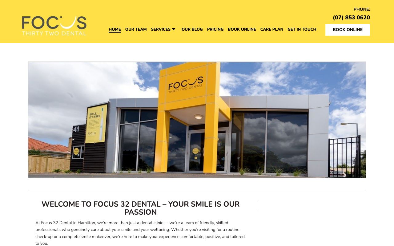 Preview of Focus 32 Dental's website