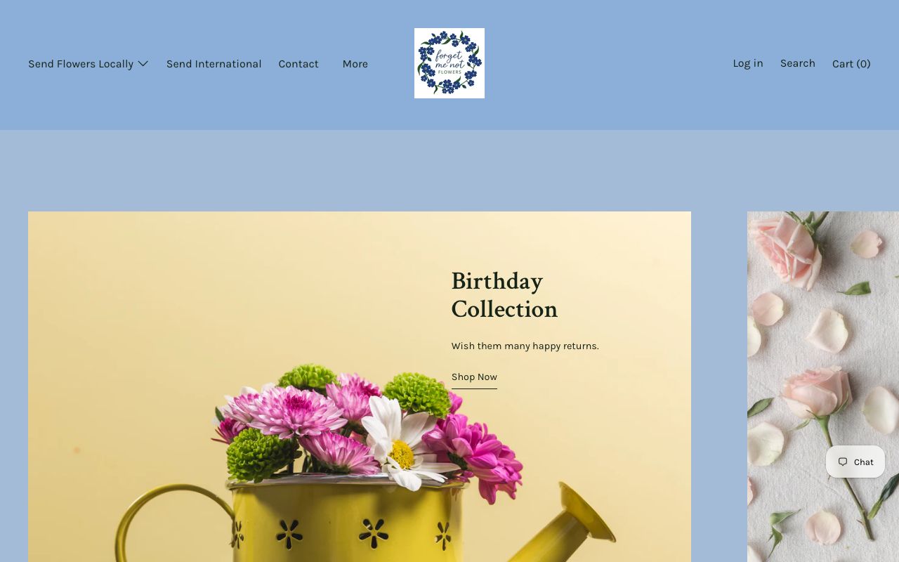 Preview of Forget Me Not Flowers's website