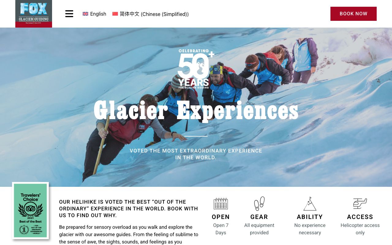 Preview of Fox Glacier Guiding - Glacier Tours & Adventures's website