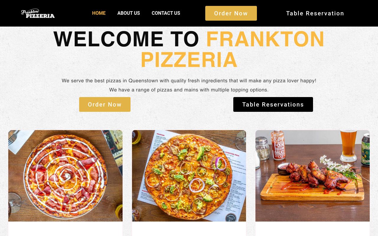 Preview of Frankton Pizzeria's website