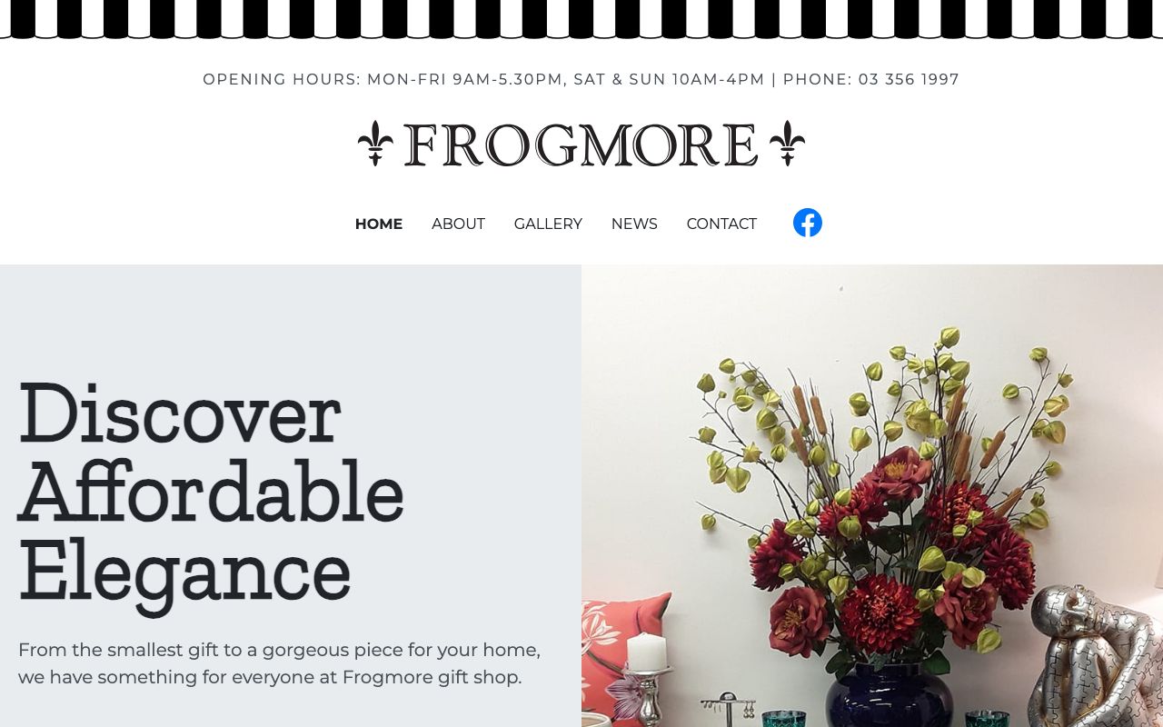 Preview of Frogmore's website