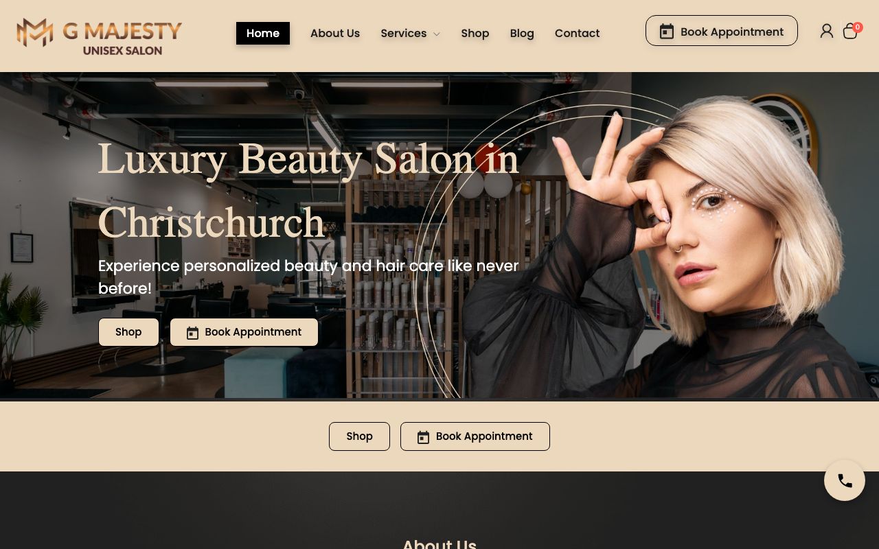 Preview of G Majesty's website