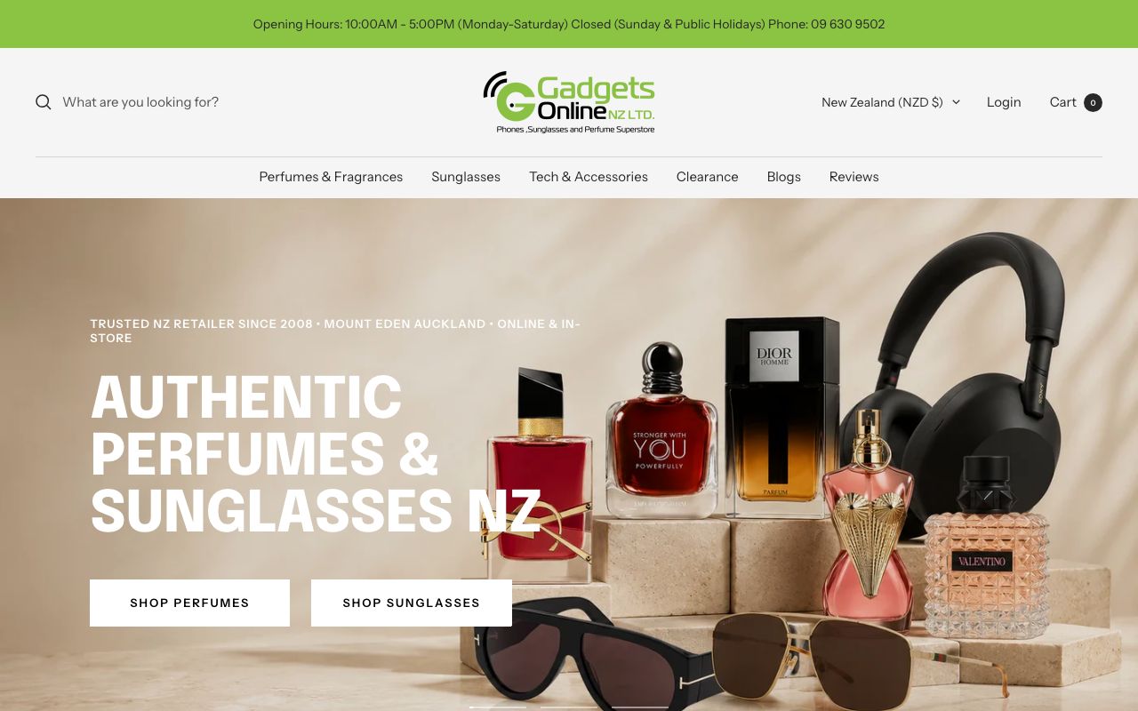 Preview of Gadgets on line's website
