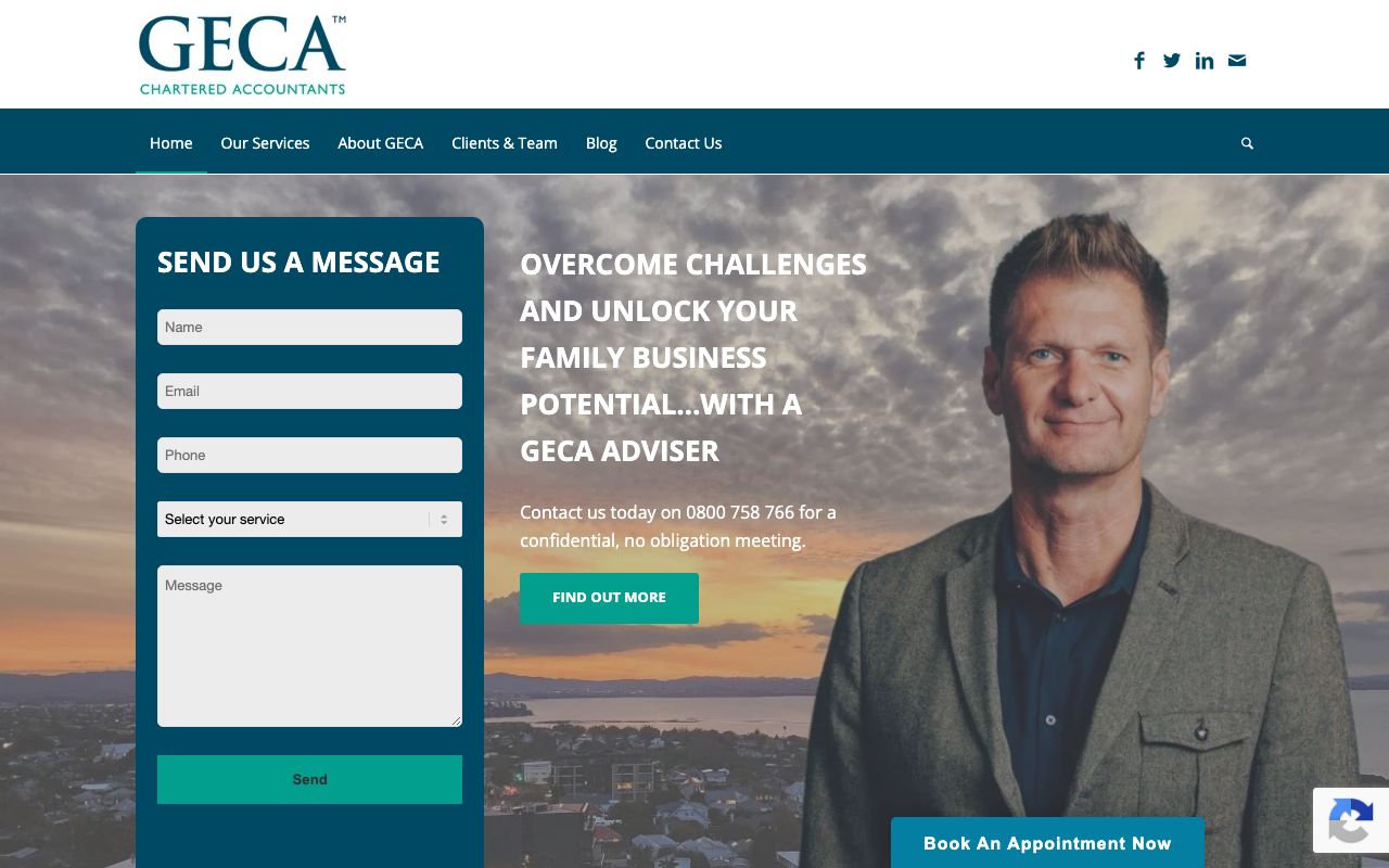 Preview of GECA Chartered Accountant's website