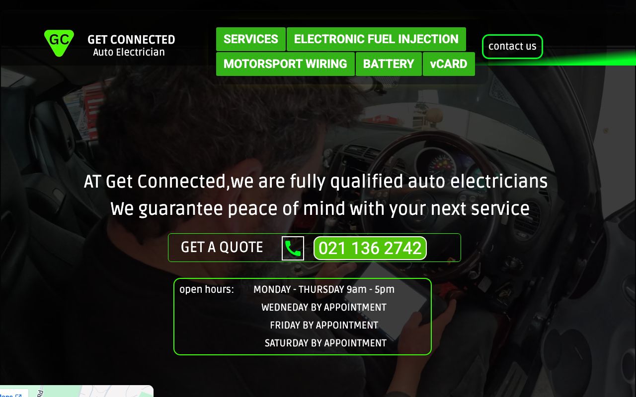 Preview of Get Connected Auto Electrical's website