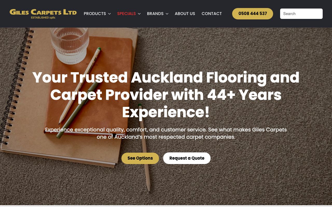 Preview of Giles Carpets's website