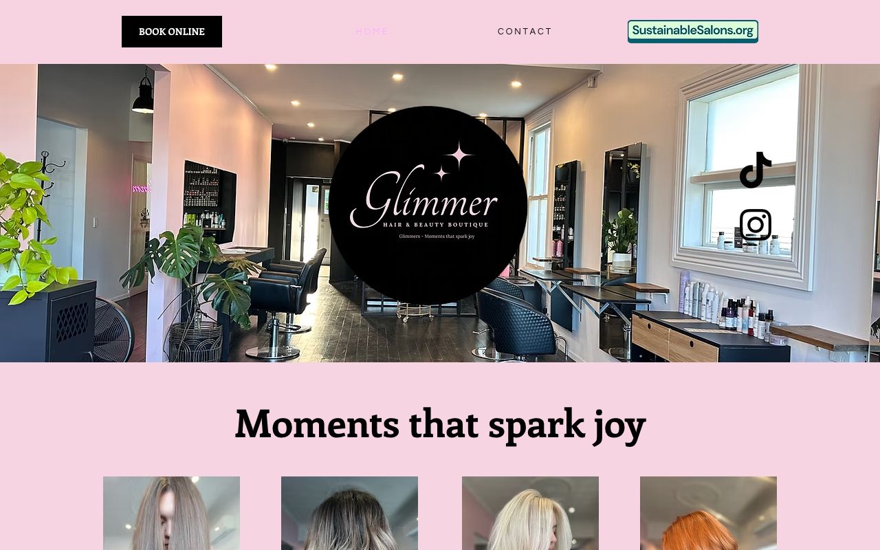 Preview of Glimmer's website