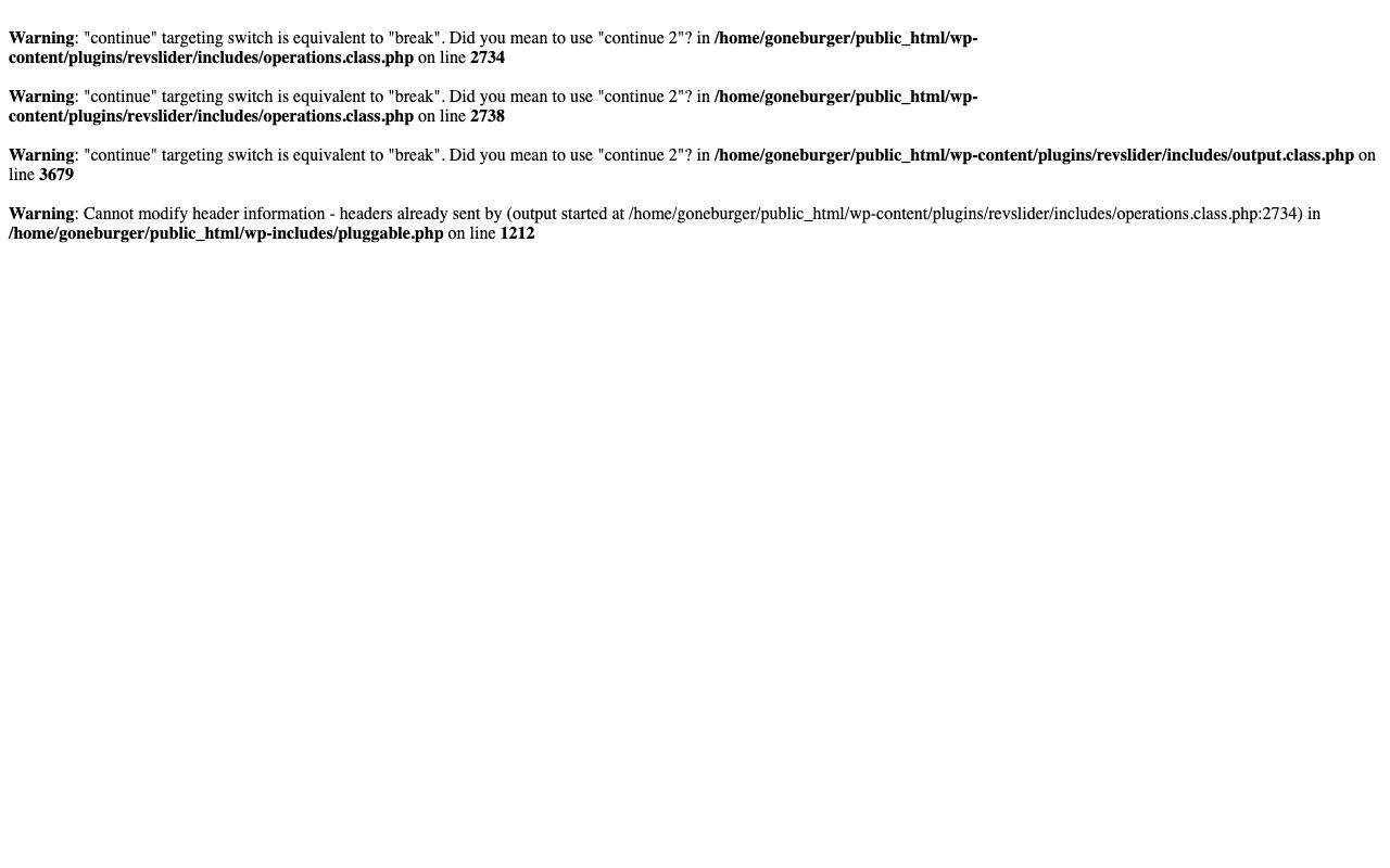 Preview of Goneburger's website