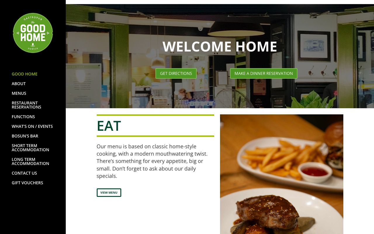 Preview of Good Home's website