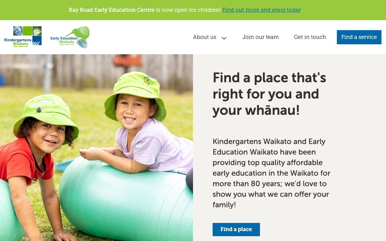 Preview of Grasslands Kindergarten's website