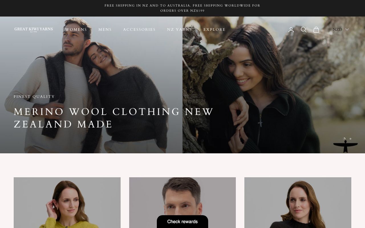 Preview of Great Kiwi Yarns's website