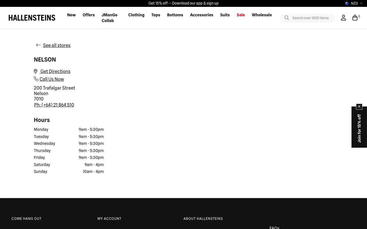 Preview of Hallensteins's website