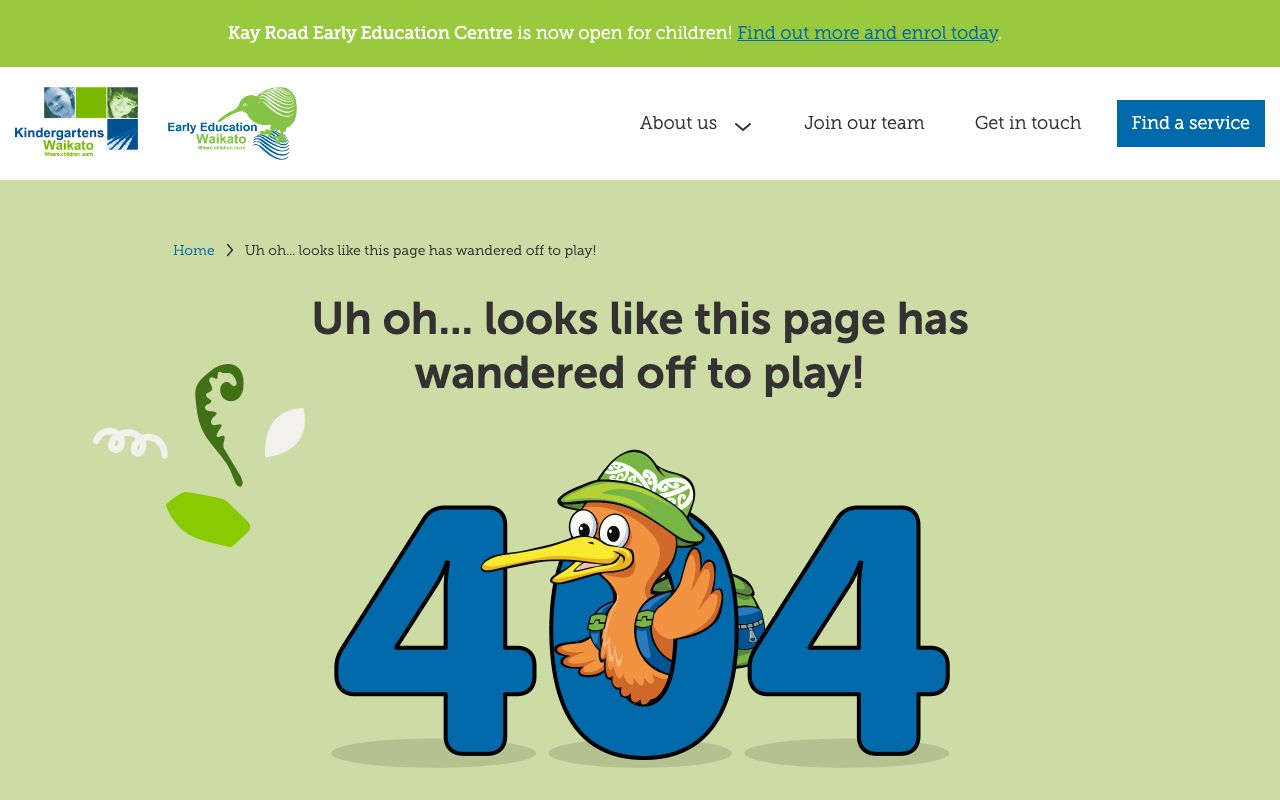 Preview of Hamilton West Kindergarten's website