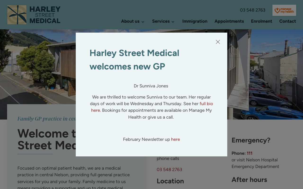Preview of Harley Street Medical's website