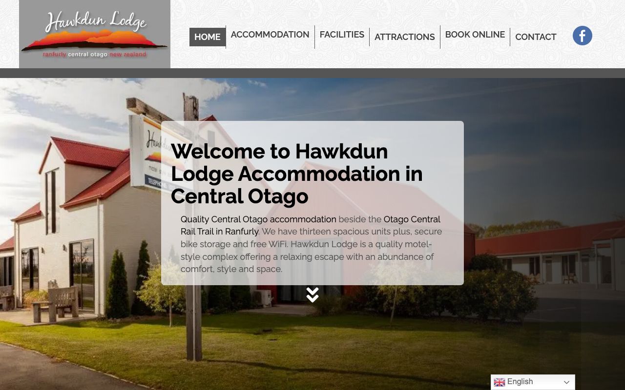 Preview of Hawkdun Lodge's website