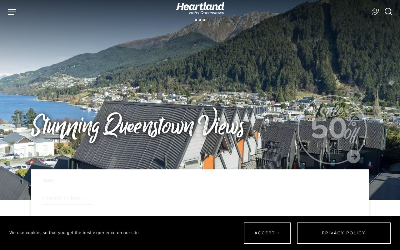 Preview of Heartland Hotel's website