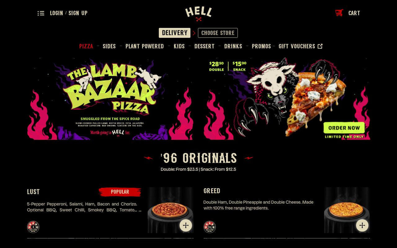 Preview of Hell's website