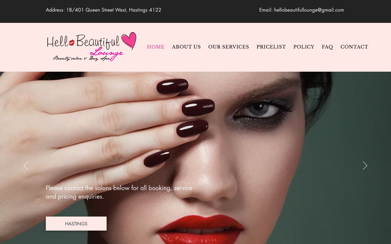 Preview of Hello Beautiful's website