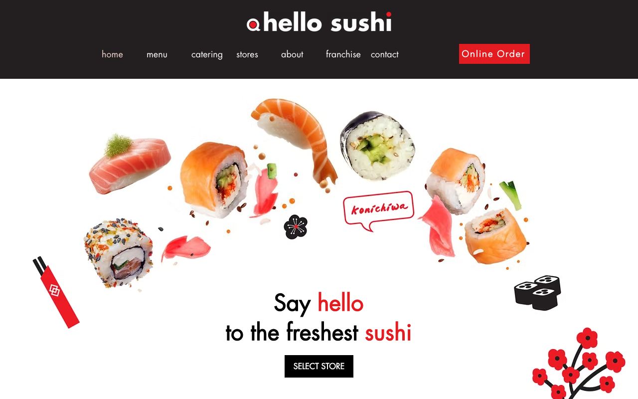 Preview of Hello Sushi's website