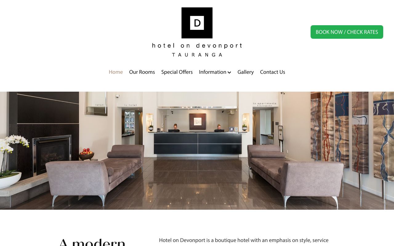 Preview of Hotel on Devonport's website