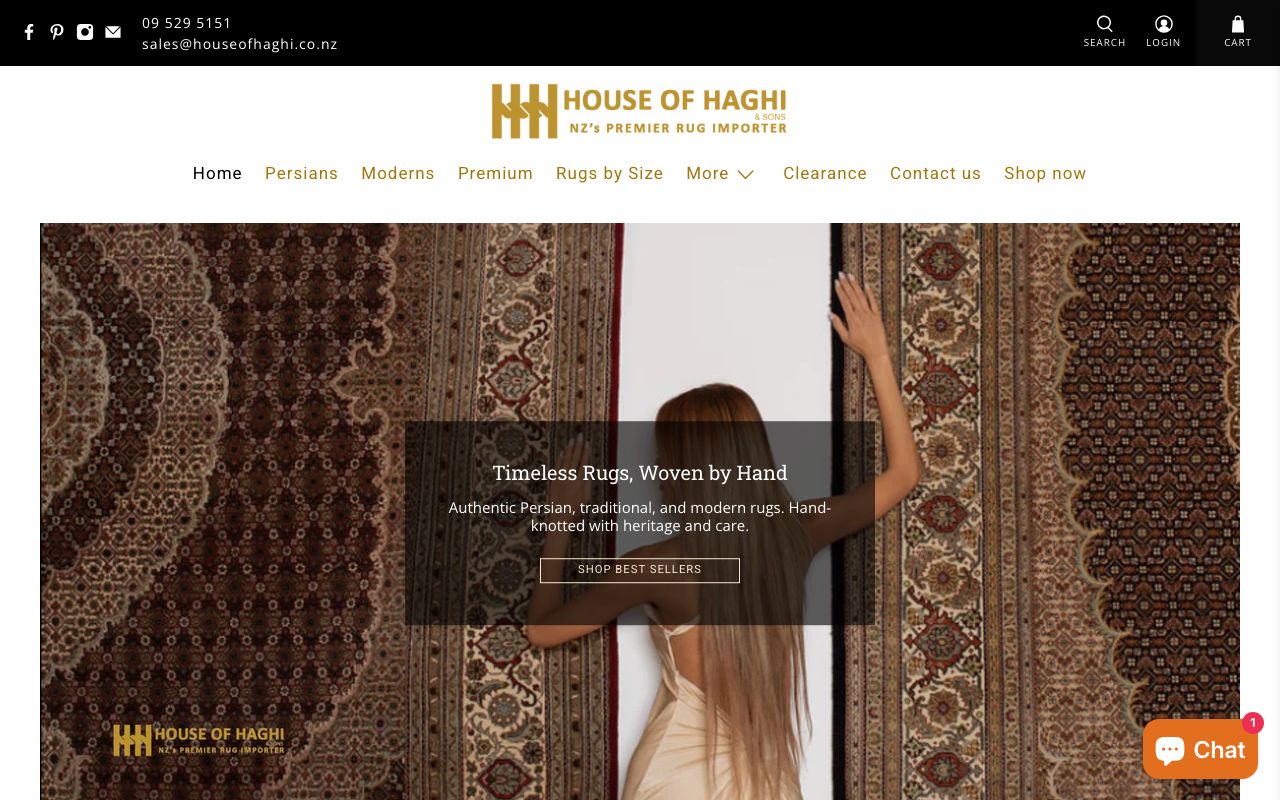 Preview of House of Haghi's website