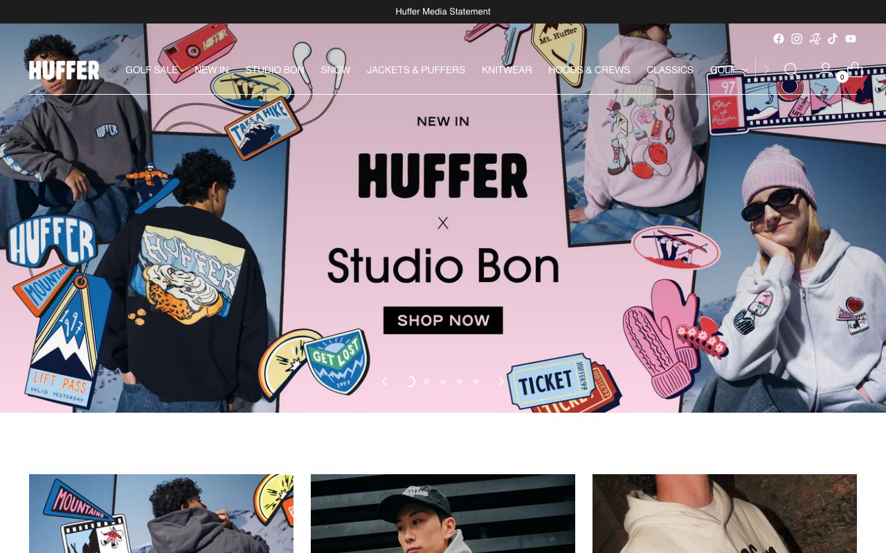 Preview of Huffer's website