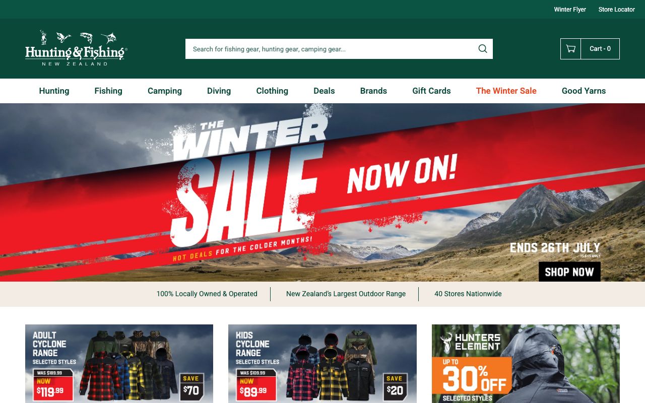 Preview of Hunting & Fishing's website