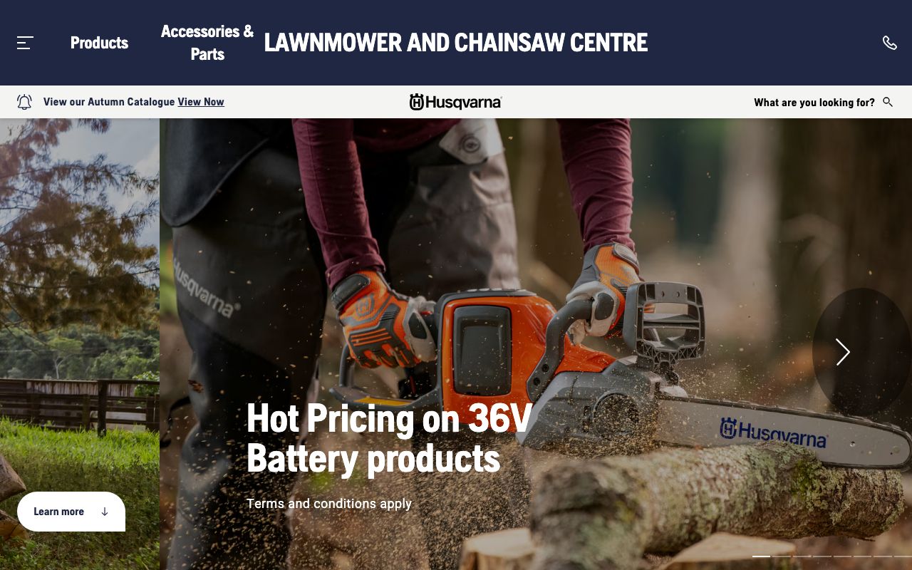 Preview of Husqvarna's website