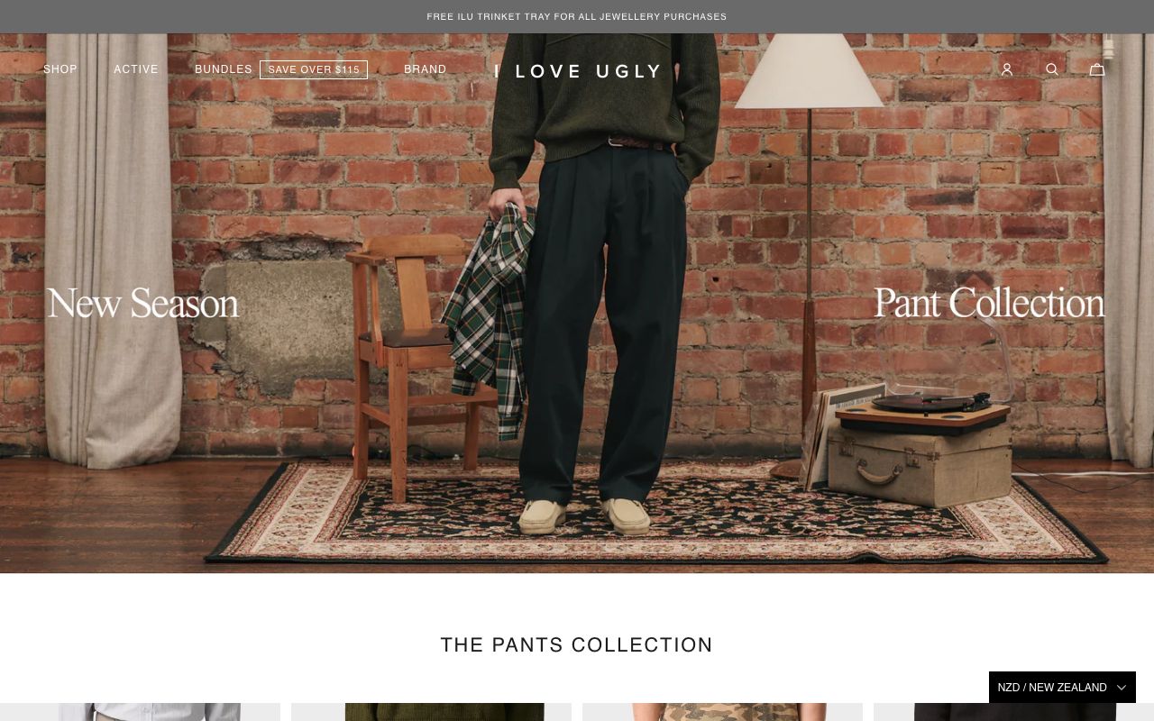 Preview of I Love Ugly's website