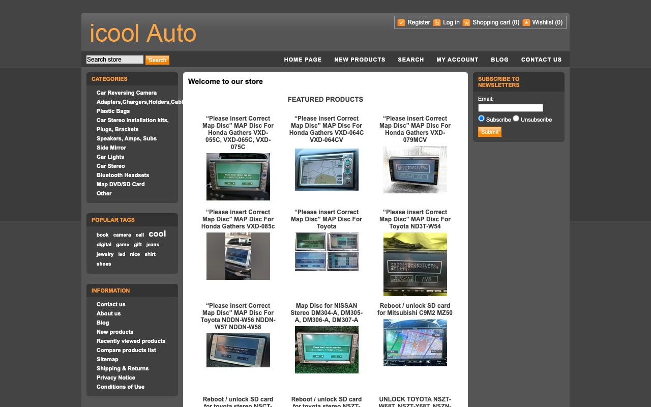 Preview of ICool Auto's website