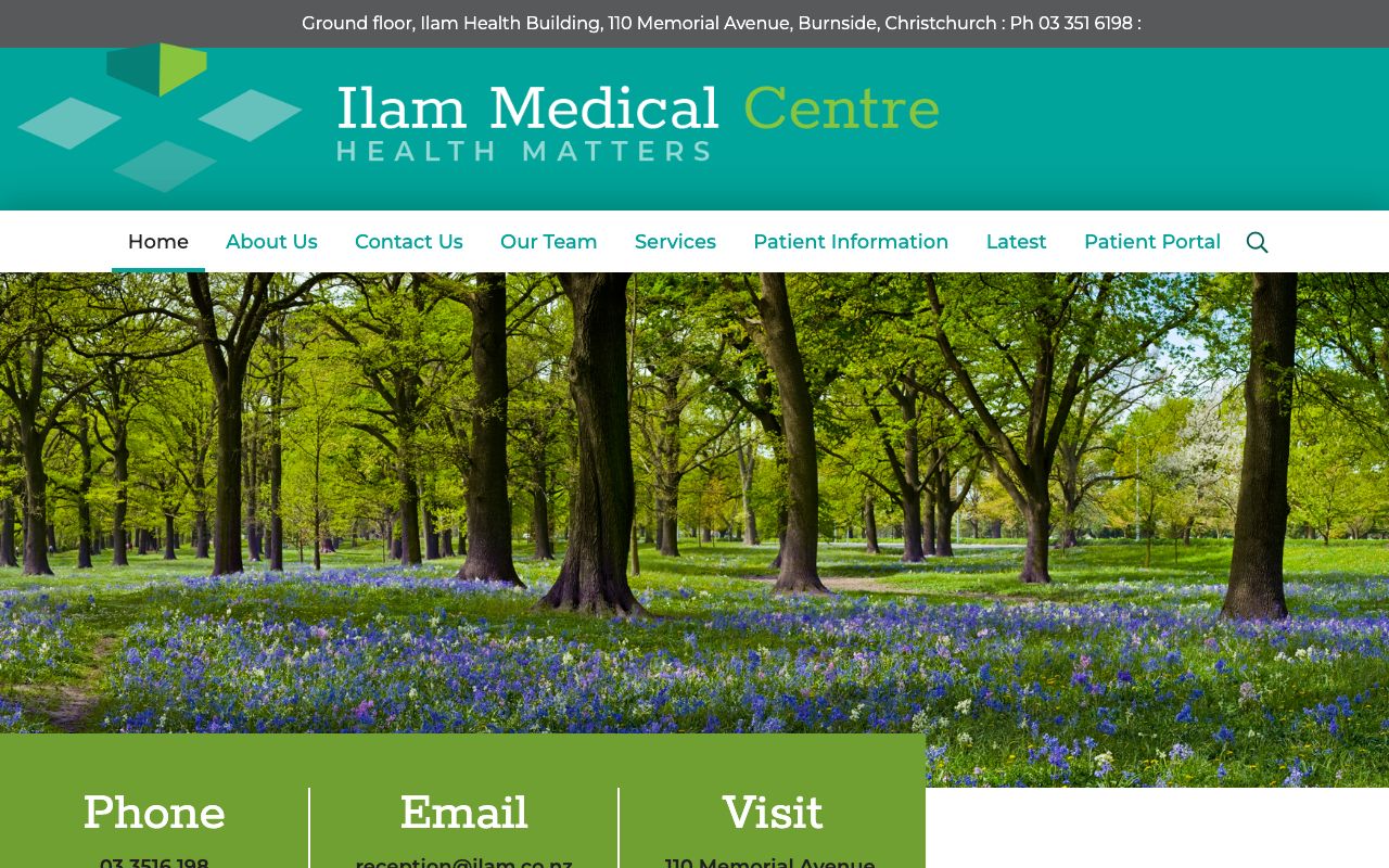 Preview of Ilam Medical Centre's website