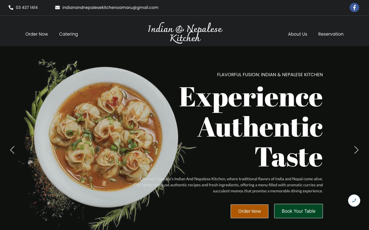 Preview of Indian & Nepalese Kitchen's website