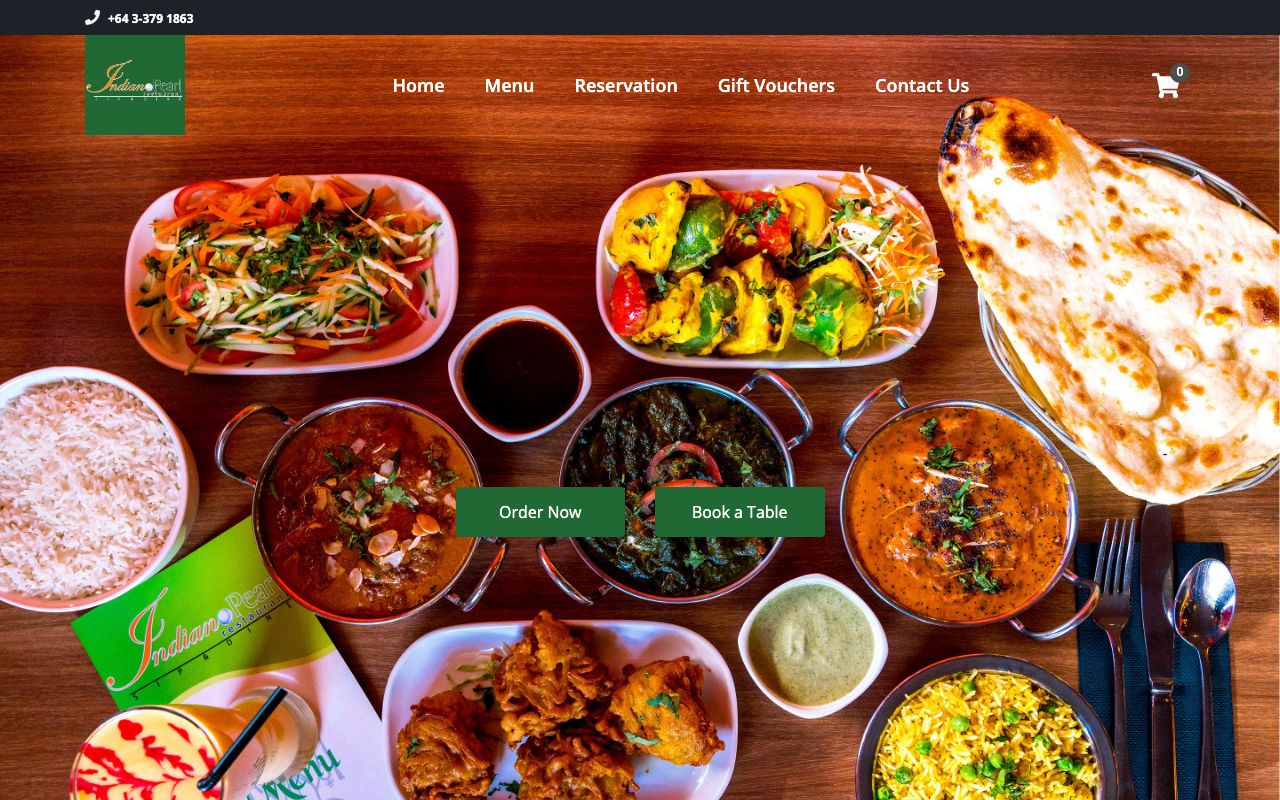 Preview of Indian Pearl's website