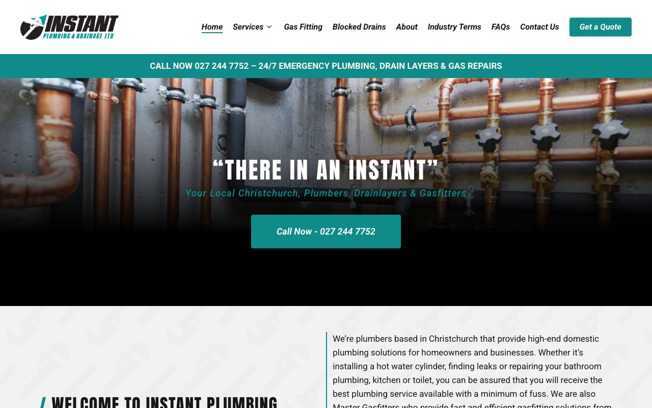 Preview of Instant Plumbing and Drainage's website