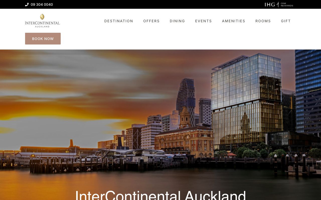Preview of InterContinental's website