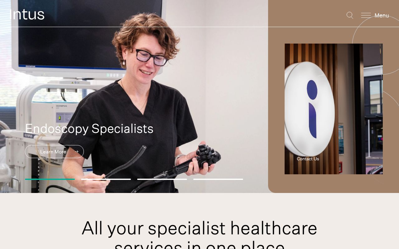 Preview of Intus Specialist Health Care's website
