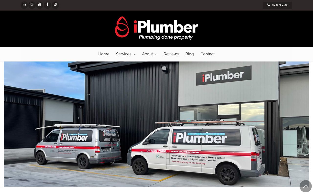 Preview of iPlumber's website