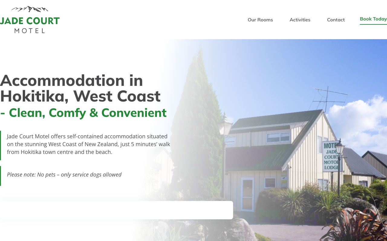 Preview of Jade court motor lodge's website