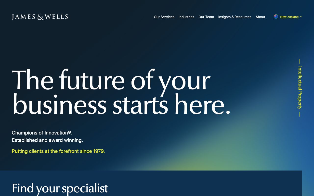 Preview of James and Wells Patent and Trade Mark Attorneys's website