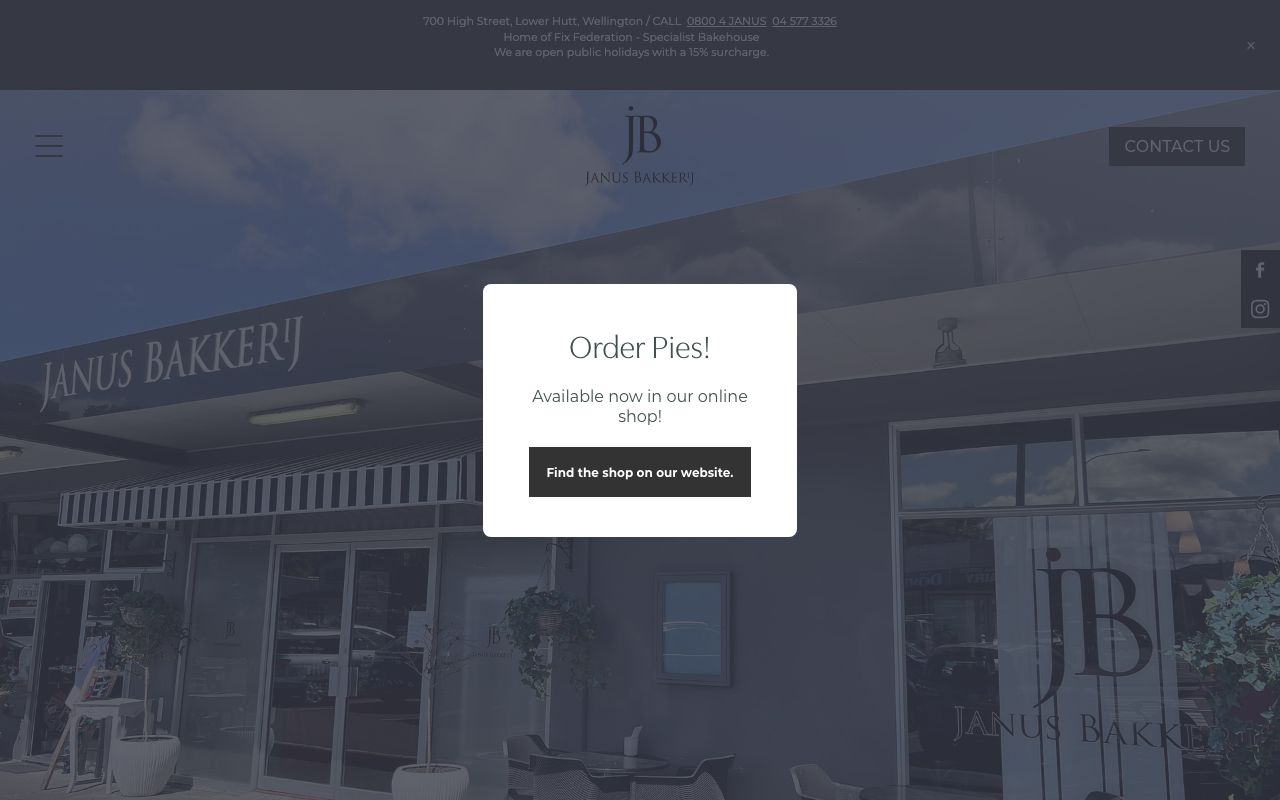 Preview of Janus Bakkerij's website