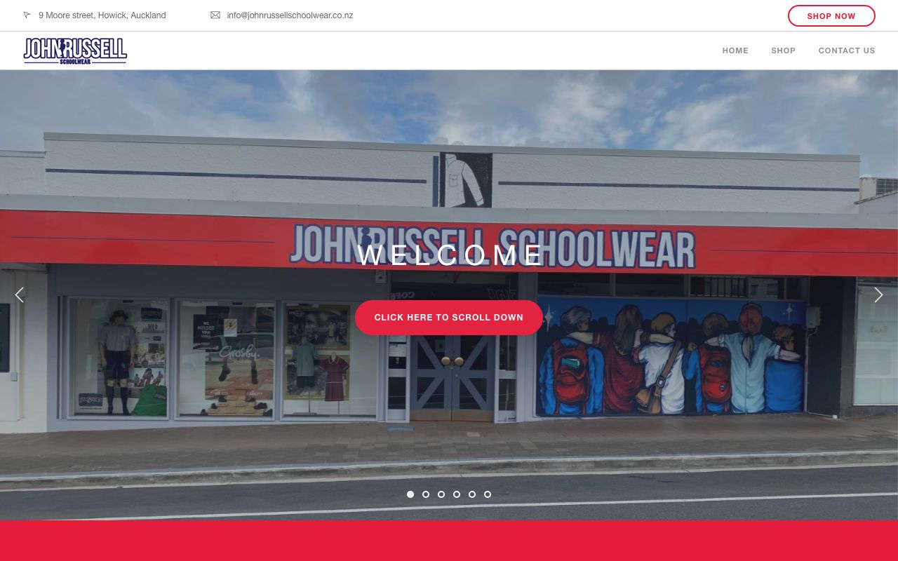 Preview of John Russell Schoolwear's website