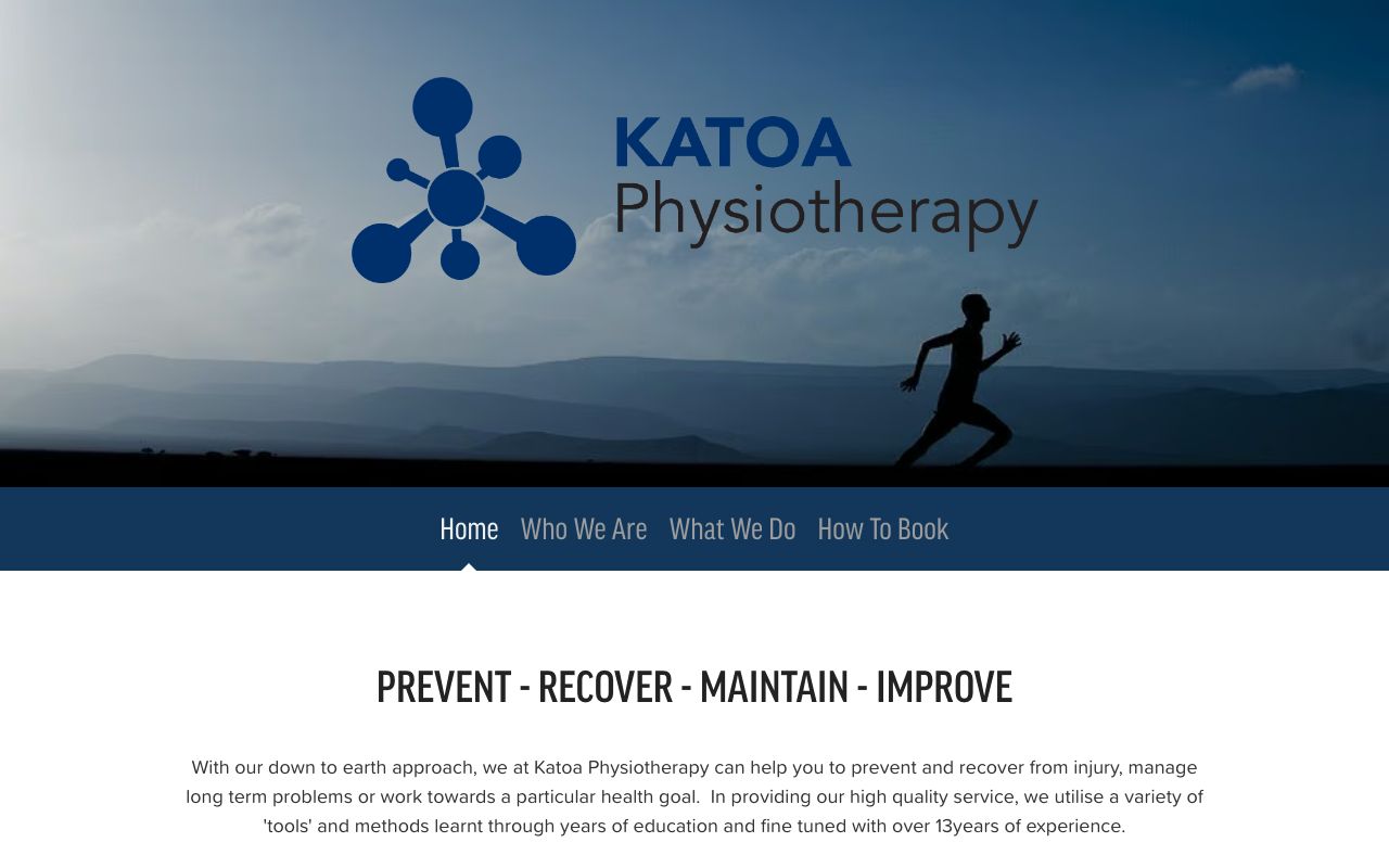 Preview of Katoa Physiotherapy's website