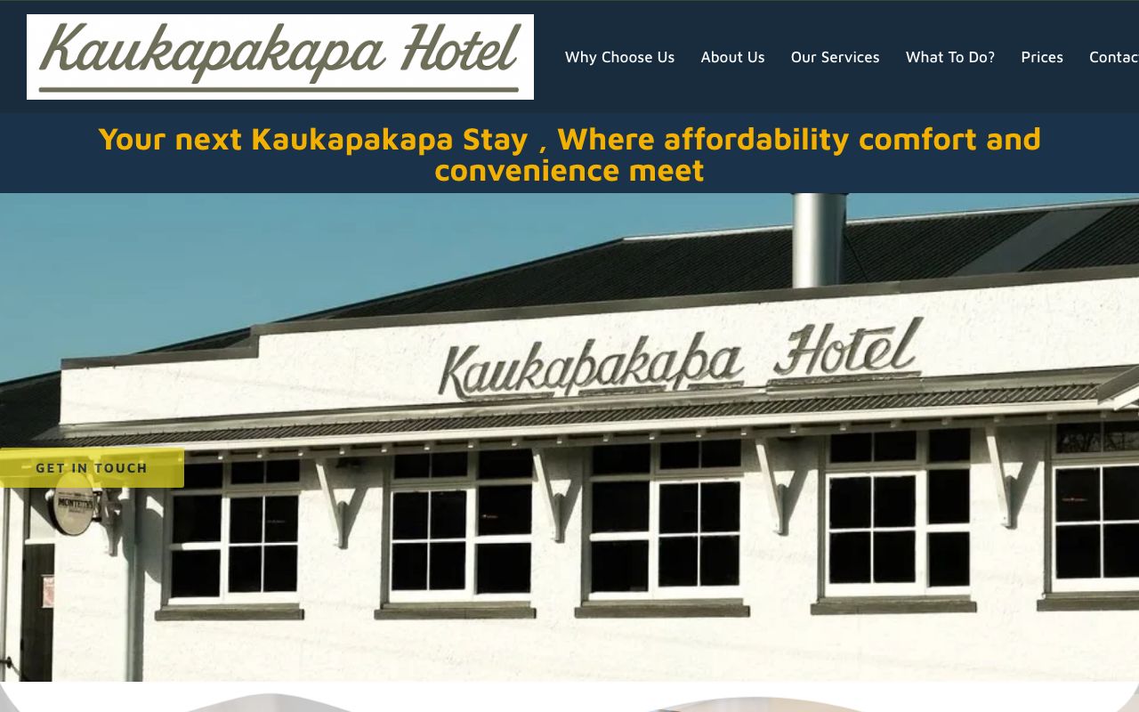 Preview of Kaukapakapa Hotel's website