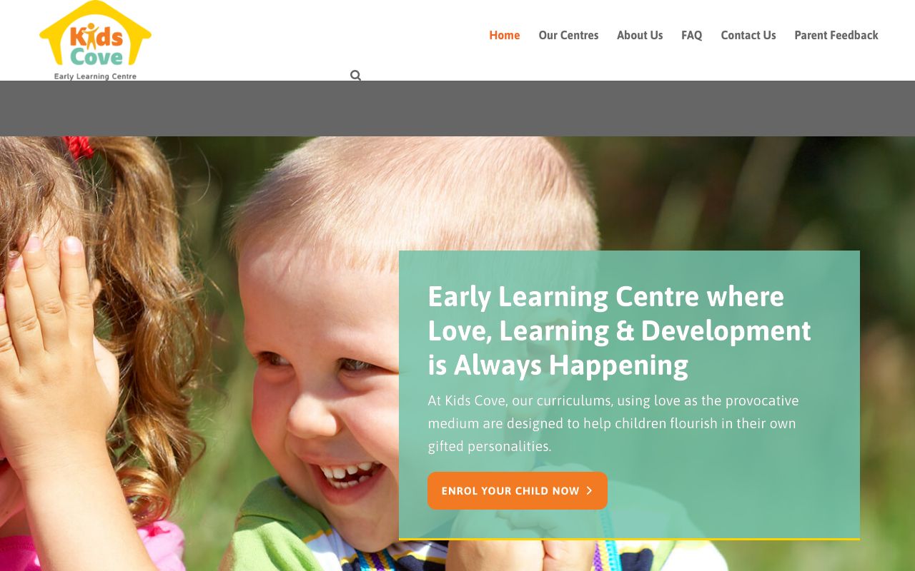 Preview of Kids Cove's website