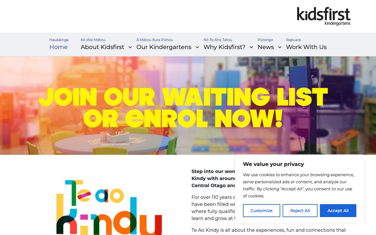 Preview of Kidsfirst's website