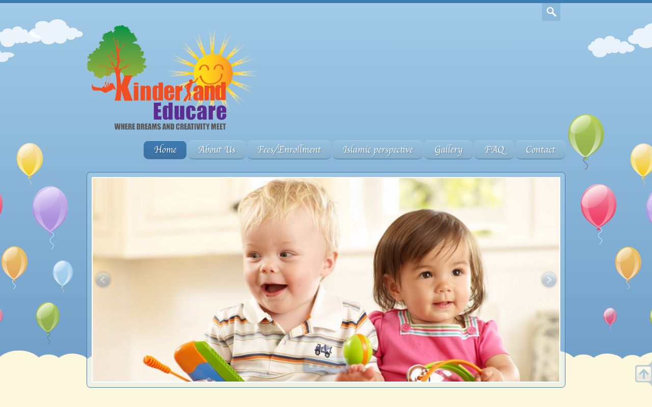 Preview of Kinderland Educare's website