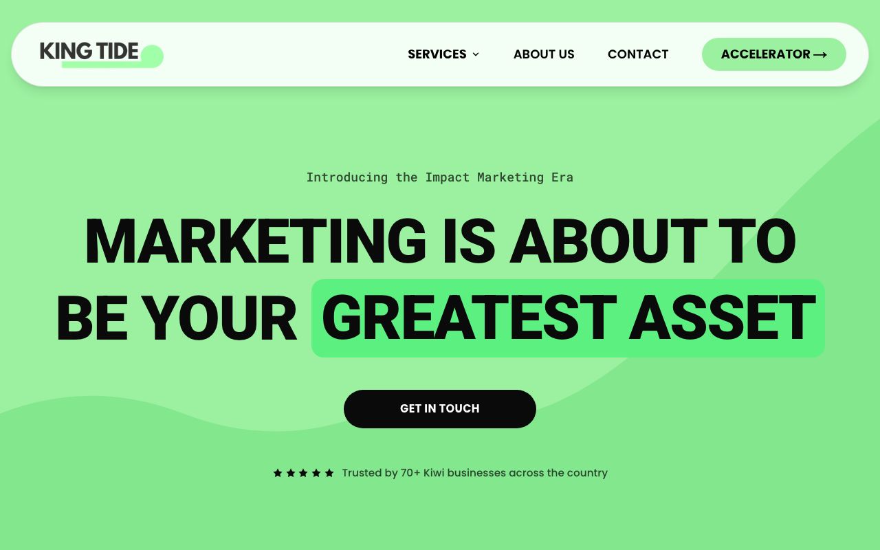 Preview of King Tide Marketing's website