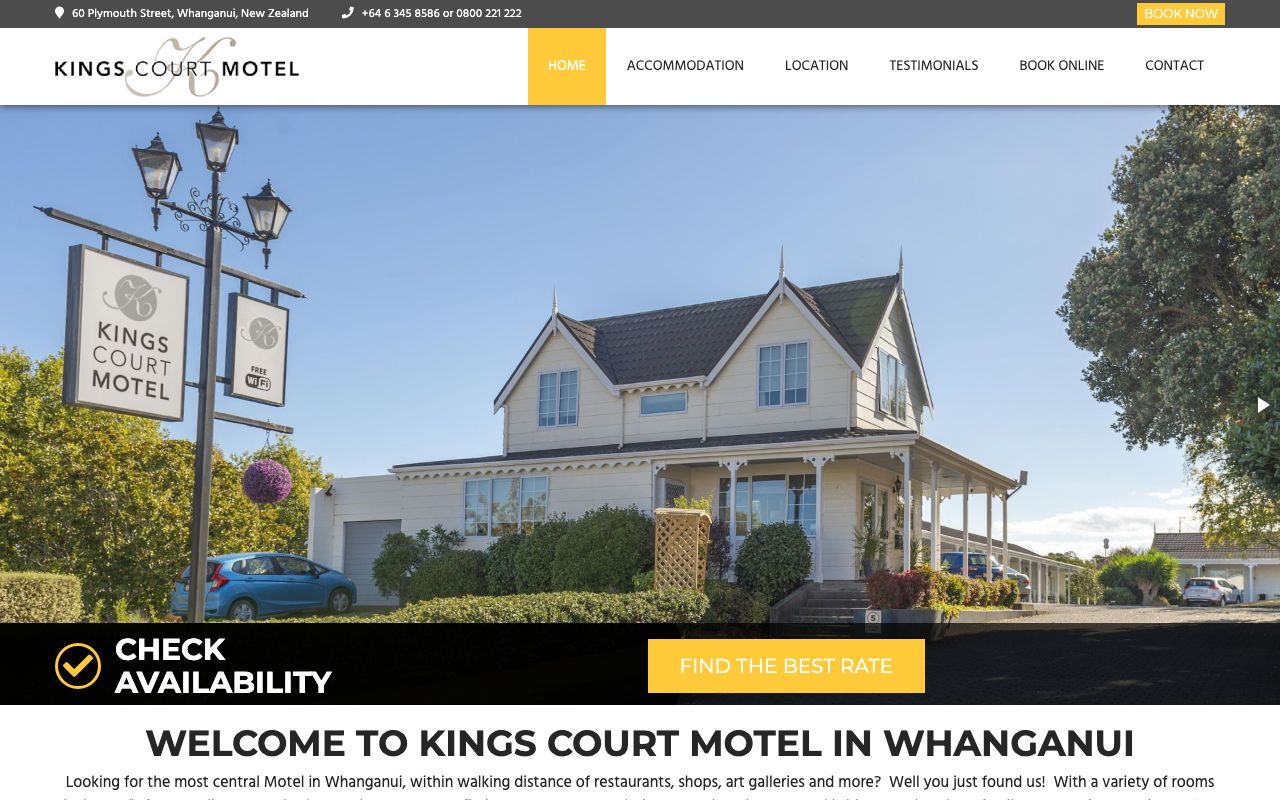 Preview of Kings Court Motel's website