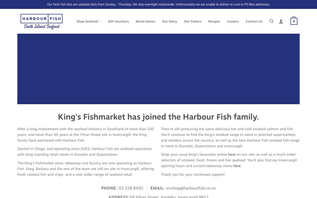 Preview of Kings Fish Market's website